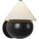 Alora Mood Rowan 7 inch Matte Black and White Linen Wall Sconce Wall Light