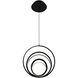 Hoopla LED 7.78 inch Black Pendant Ceiling Light in 3000K, dweLED