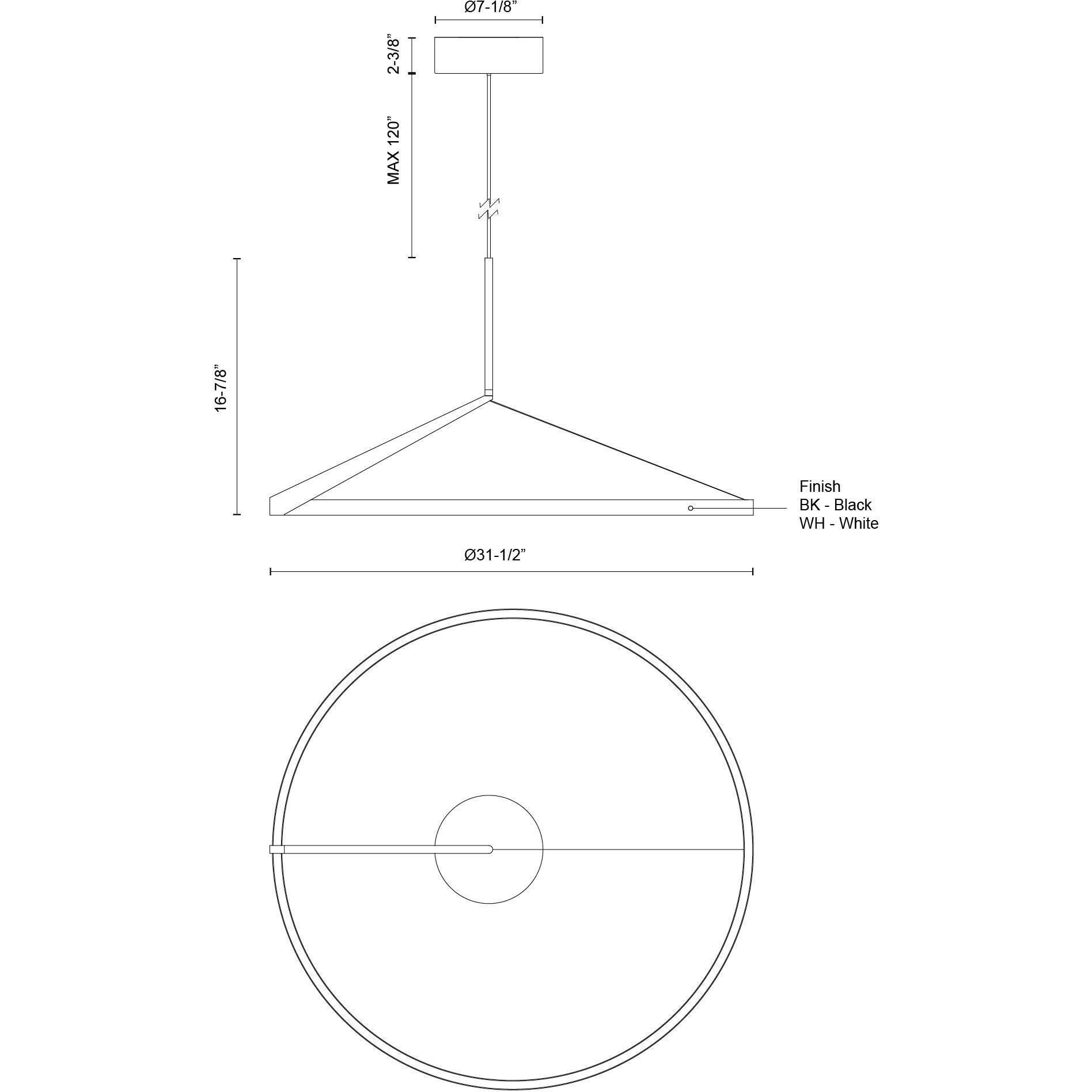 Roda Pendant Ceiling Light in White