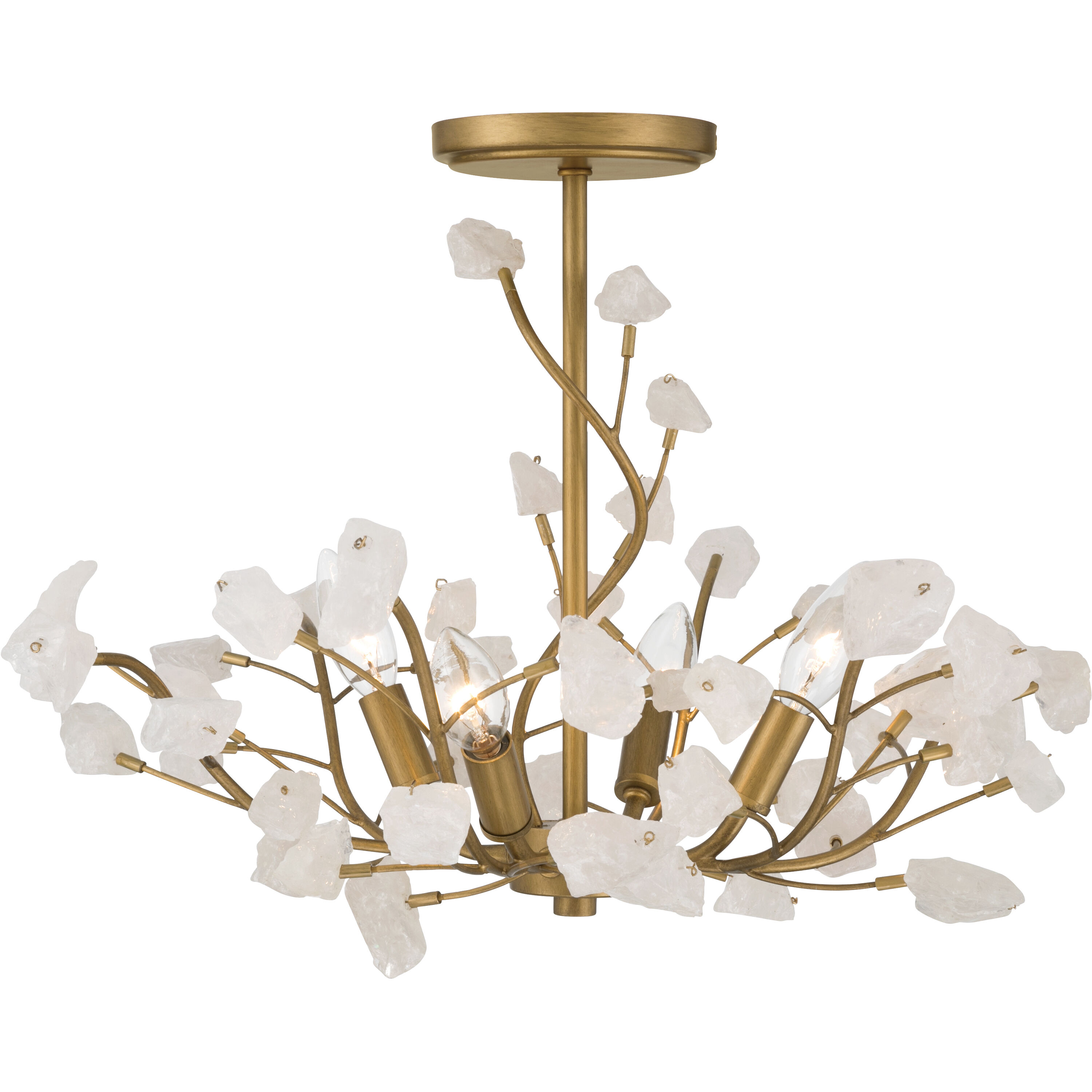 Ramus 4 Light 22 inch Painted Legacy Brass Semi-Flush Mount Ceiling Light