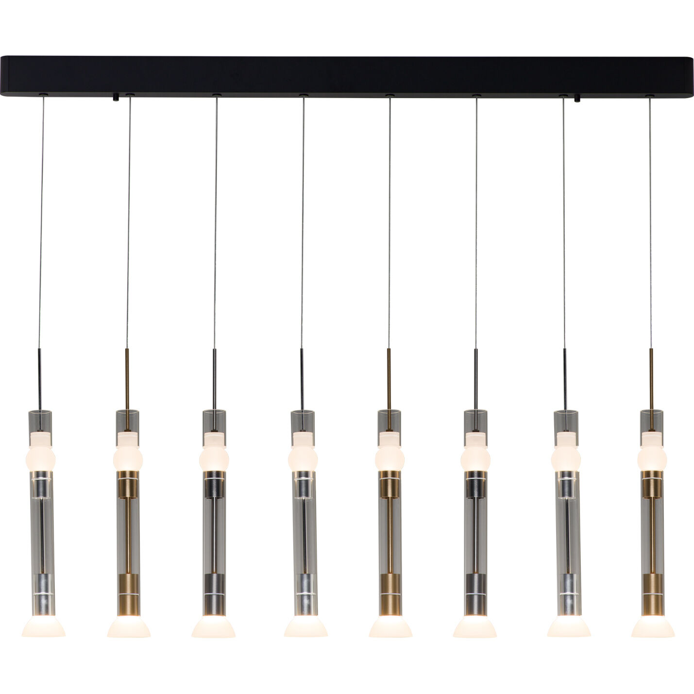 Beam 8 Light 5 inch Brushed Gold / Brushed Aluminum / Satin Dark Gray Multi Pendant Ceiling Light