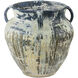 Agrigento Antique White and Blue Drip Outdoor Planter