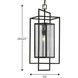 Navarre 1 Light Matte Black Outdoor Pendant