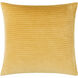 Cotton Velvet Stripes 22 X 22 inch Mustard Accent Pillow