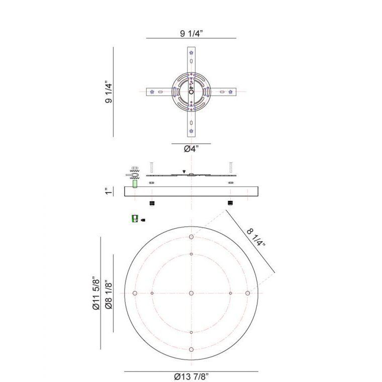 Leo 14 inch White Multi Ceiling Canopy Ceiling Light