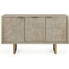 Maeva Natural Acacia Wood and Antique Gold 3 Door Cabinet