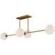 Alora Mood Cassia 4 Light 48 inch Aged Gold Linear Pendant Ceiling Light in Matte Opal Glass