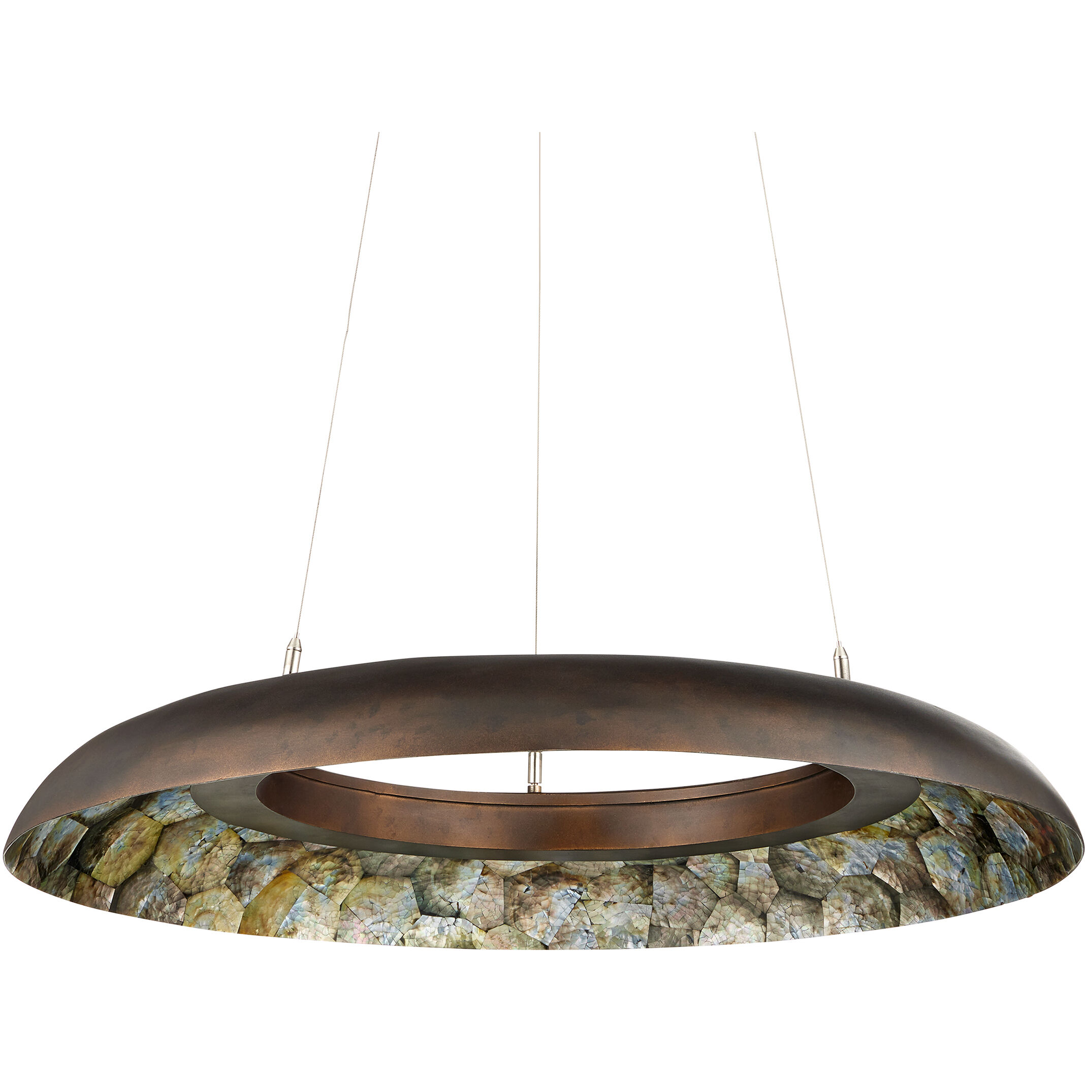 Tairagai 1 Light 32.25 inch Natural/Bronze Gold Chandelier Ceiling Light