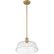 Vintage 1 Light 15 inch Natural Brass Pendant Ceiling Light