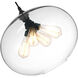 Glass 4 Light 16 inch Black Down Pendant Ceiling Light in Clear