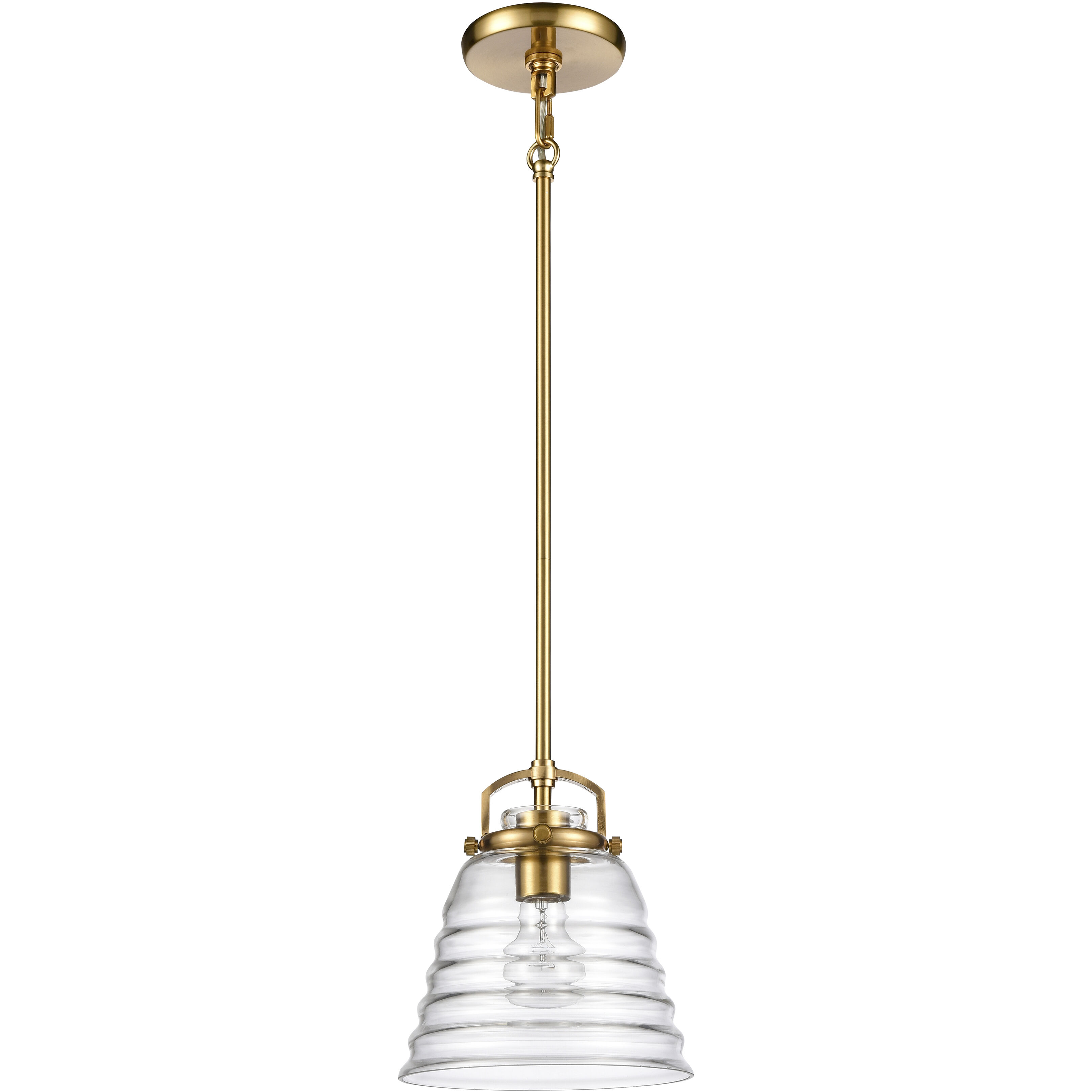 Current Pendant Ceiling Light in Satin Brass