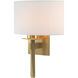 Beacon Hall 1 Light 10.1 inch Modern Brass ADA Sconce Wall Light in Natural Anna