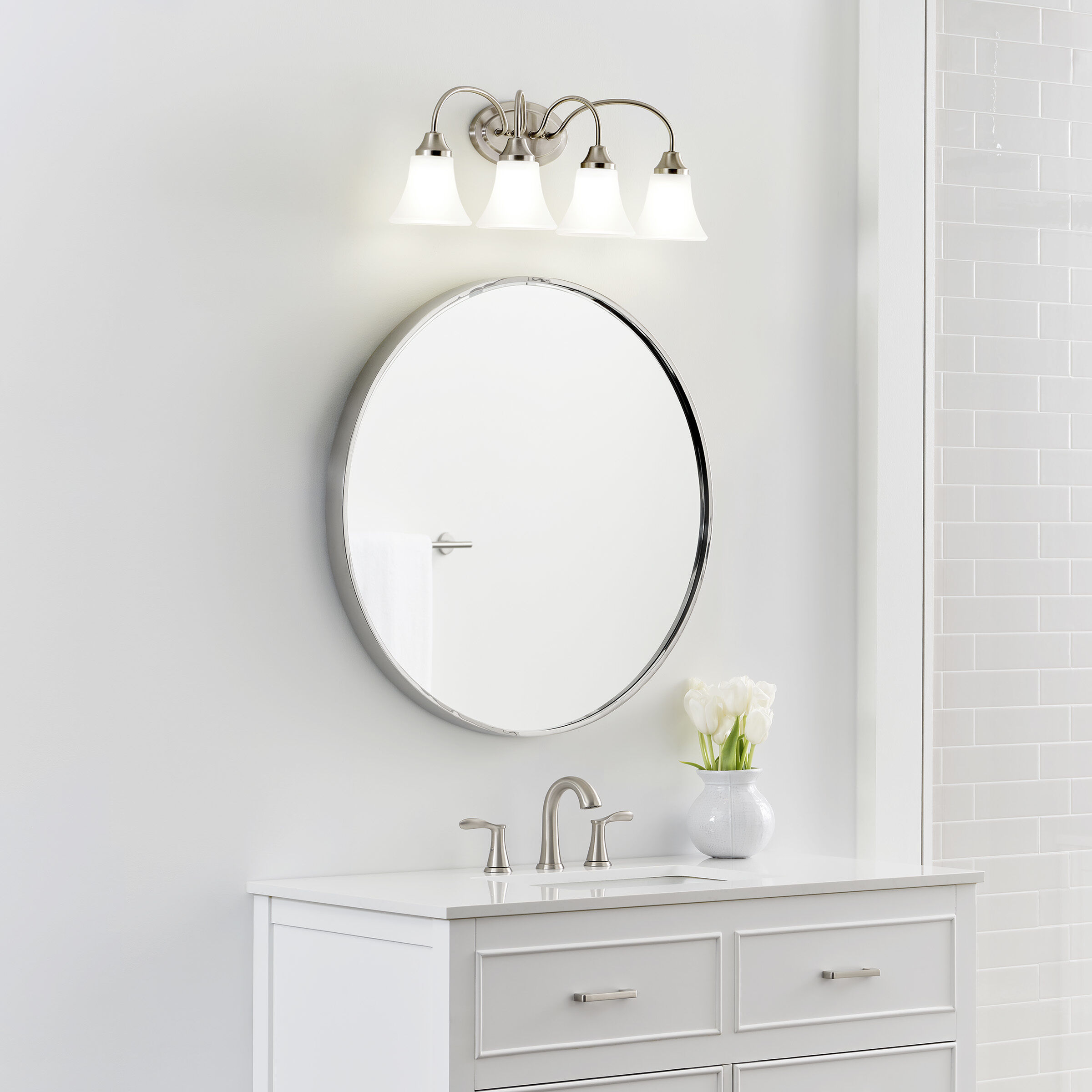 Holman 4 Light 24.5 inch Brushed Nickel Bath Vanity Wall Sconce Wall Light