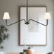Alora Mood Sloan 2 Light 30 inch Matte Black and White Linen Linear Pendant Ceiling Light