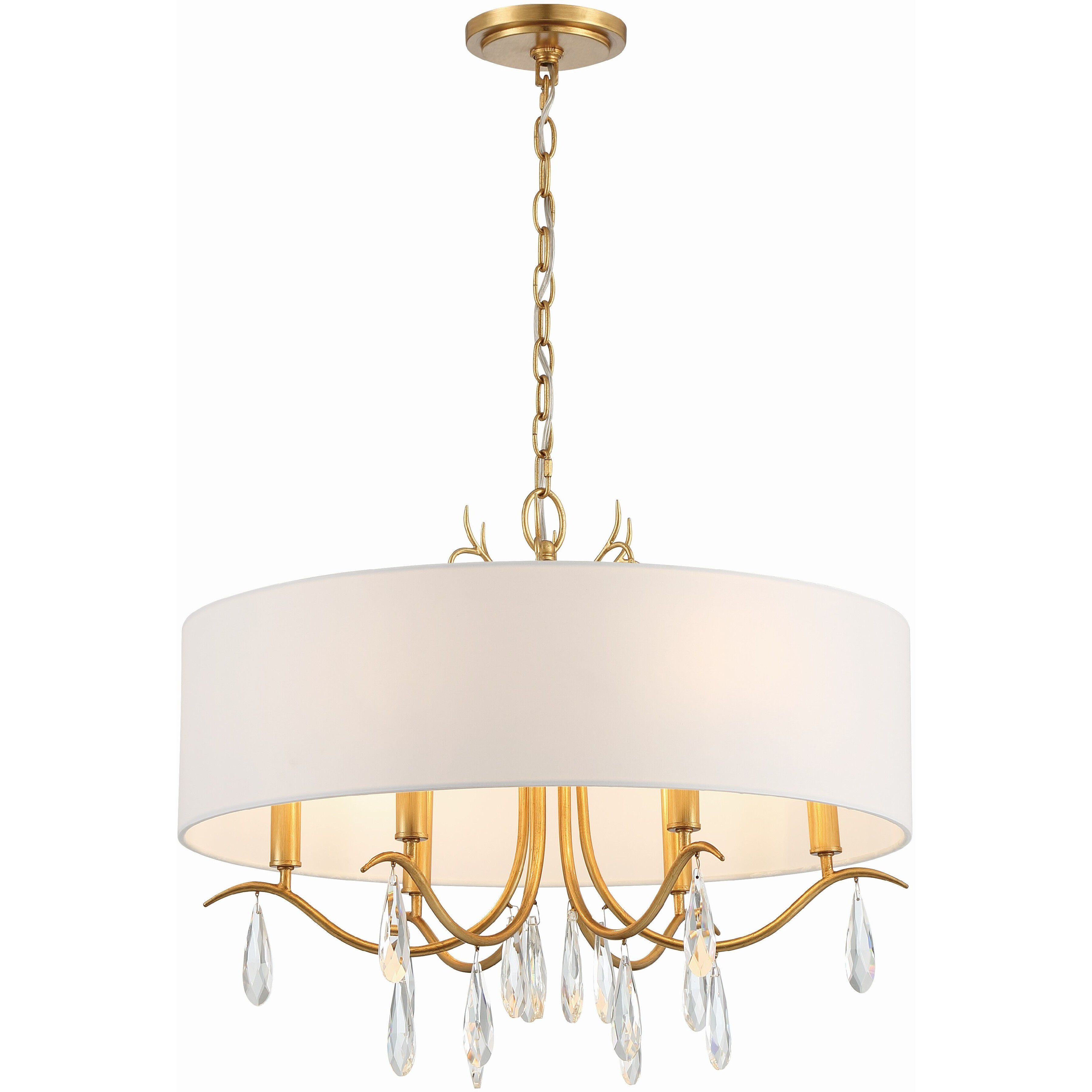 Rollins 6 Light 24 inch Antique Gold Chandelier Ceiling Light
