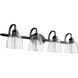 Reyes 4 Light 33.5 inch Noir Bath Vanity Wall Light in Clear