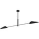 Merian 2 Light 65.5 inch Matte Black Linear Chandelier Ceiling Light, Extra Large