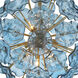 Esme 9 Light 22.5 inch Aged Brass Chandelier Ceiling Light in Floral Glass Petals Blue