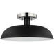 Colony 1 Light 15 inch Matte Black/Polished Nickel Semi Flush Ceiling Light