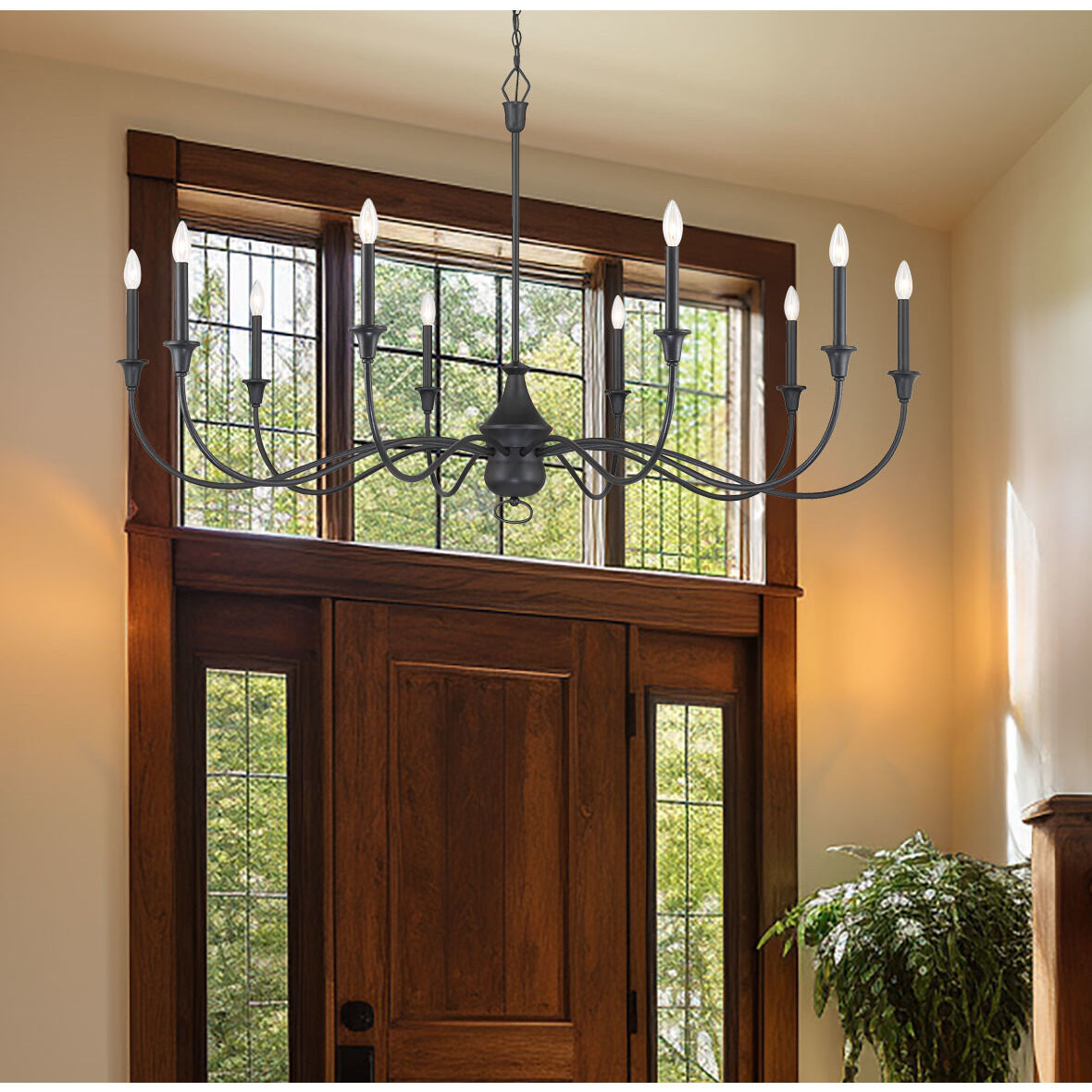 Halifax County 10 Light 58 inch Textured Coal Chandelier Ceiling Light