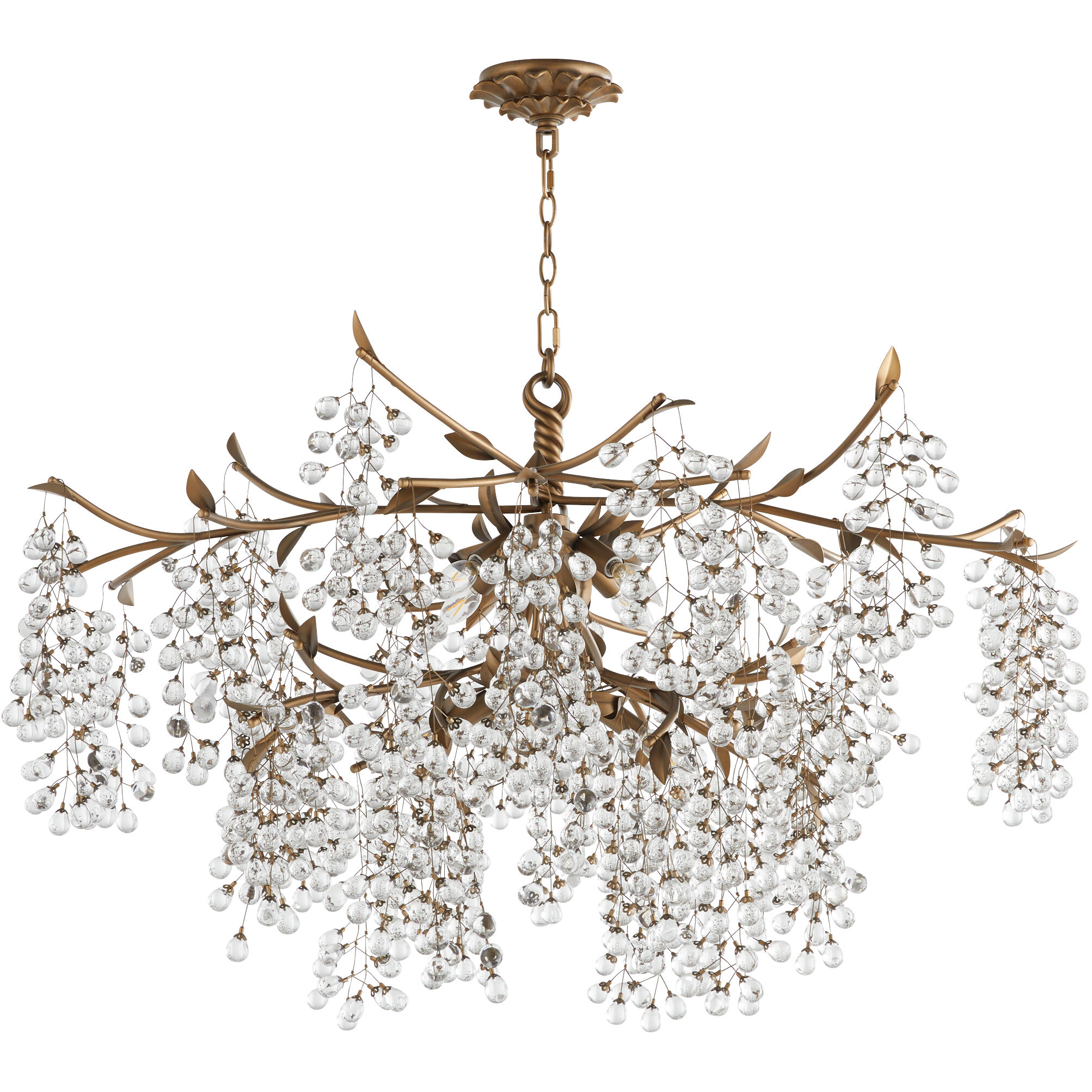 Glicina 8 Light 45 inch Natural Brass Chandelier Ceiling Light