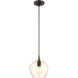 Pendants 1 Light 8 inch English Bronze with Antique Brass Accents Pendant Ceiling Light
