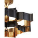 Grand Lotus 1 Light 20.25 inch Satin Black and Contemporary Gold Leaf Chandelier Ceiling Light, Small