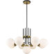 Parsons 9 Light 32 inch Matte Black and Olde Brass Chandelier Ceiling Light