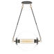 Otto 2 Light 28.4 inch Black with Brass Accents Pendant Ceiling Light in Stainless Steel Mesh tube, Sphere