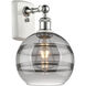Ballston Rochester 1 Light 8 inch White Polished Chrome Sconce Wall Light