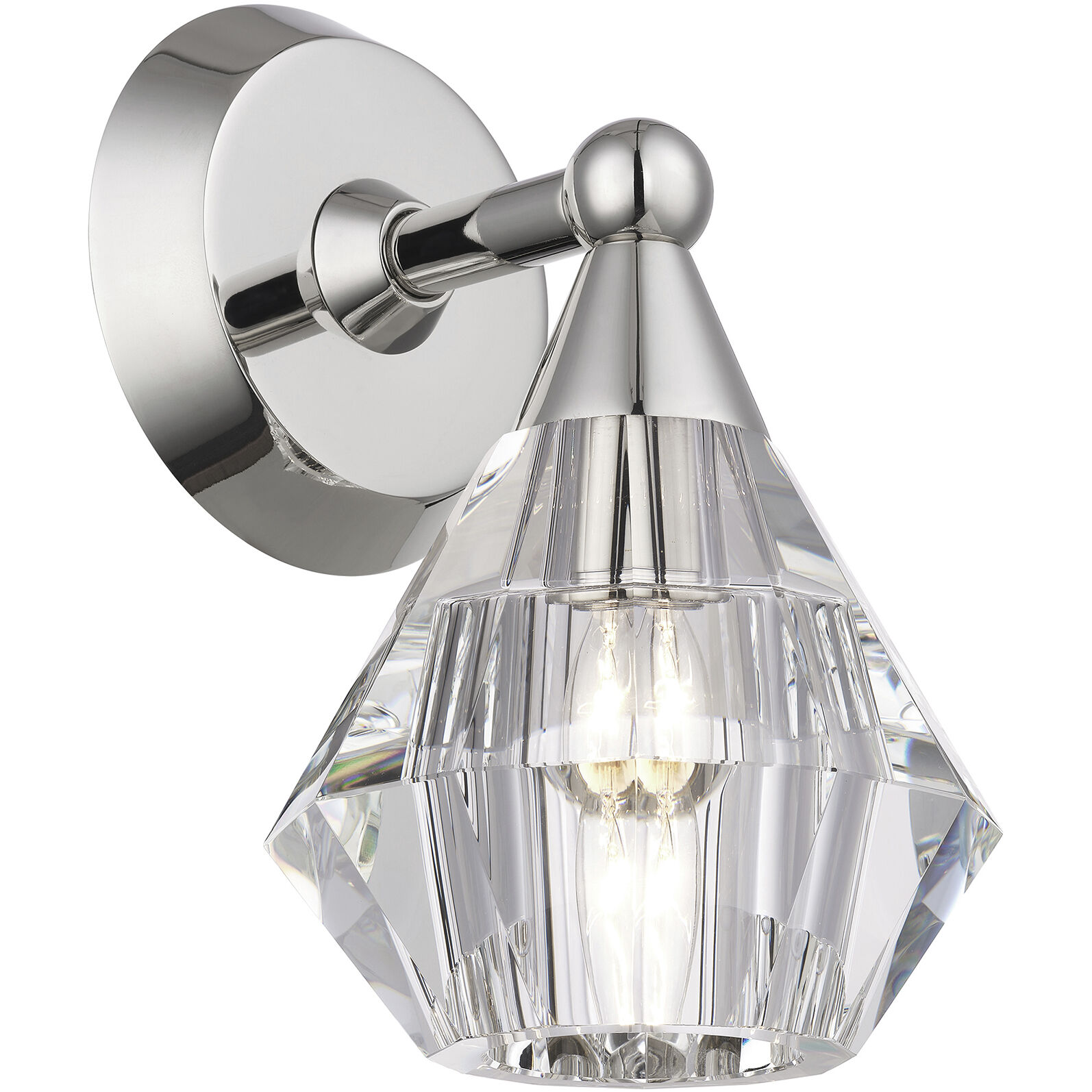 Brussels 1 Light 7 inch Polished Nickel Crystal Single Sconce Wall Light