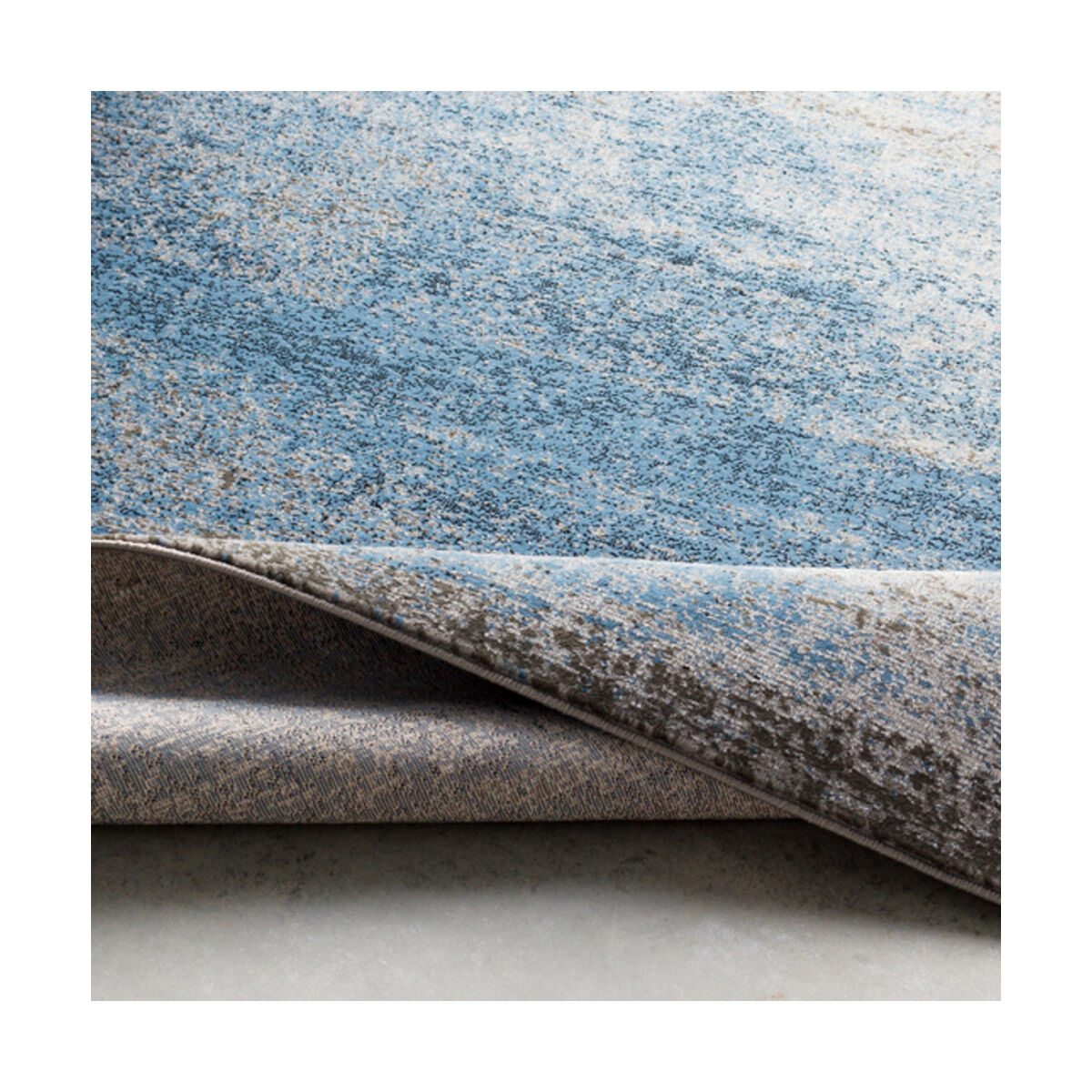 Amadeo 87 X 63 inch Denim/Light Gray/Medium Gray/Dark Brown/Black Rugs, Polypropylene and Polyester