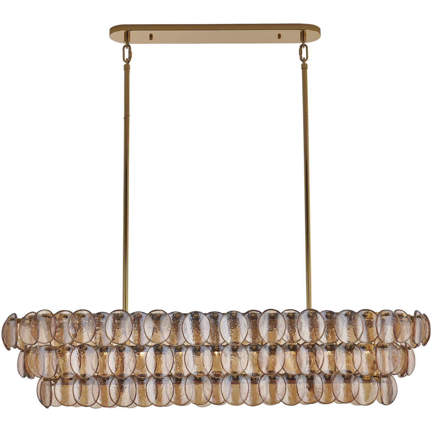 Uroko 9 Light 16 inch Polished Winter Brass Linear Pendant Ceiling Light