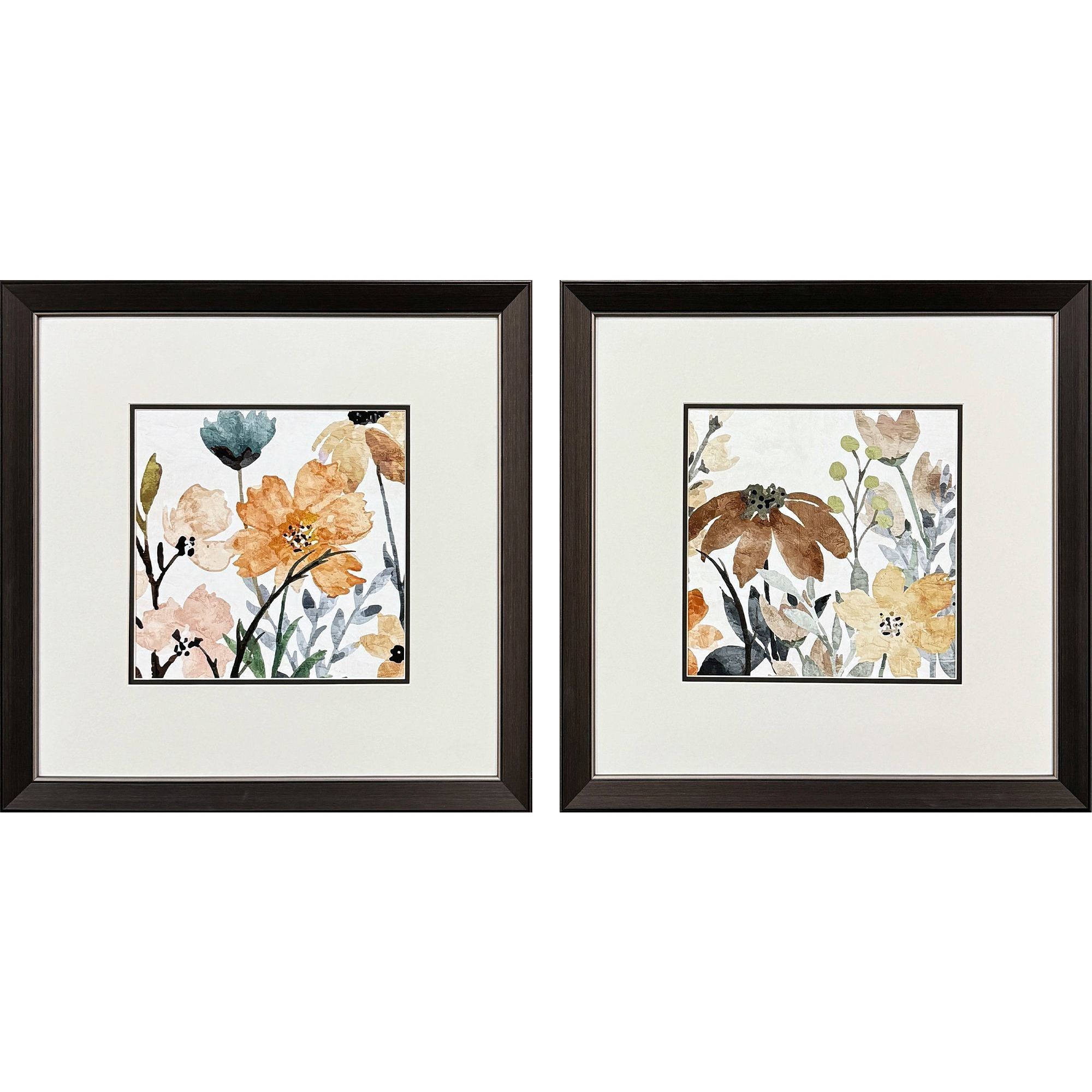 Wildflower Square Multi and Rust and Green and Blue Framed Art, Propac