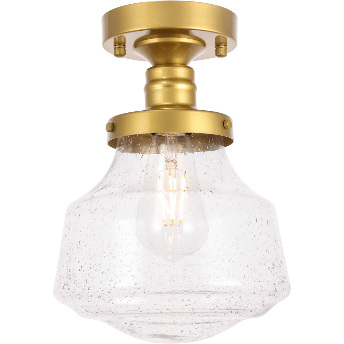 Lyle 1 Light 8 inch Brass Flush Mount Ceiling Light