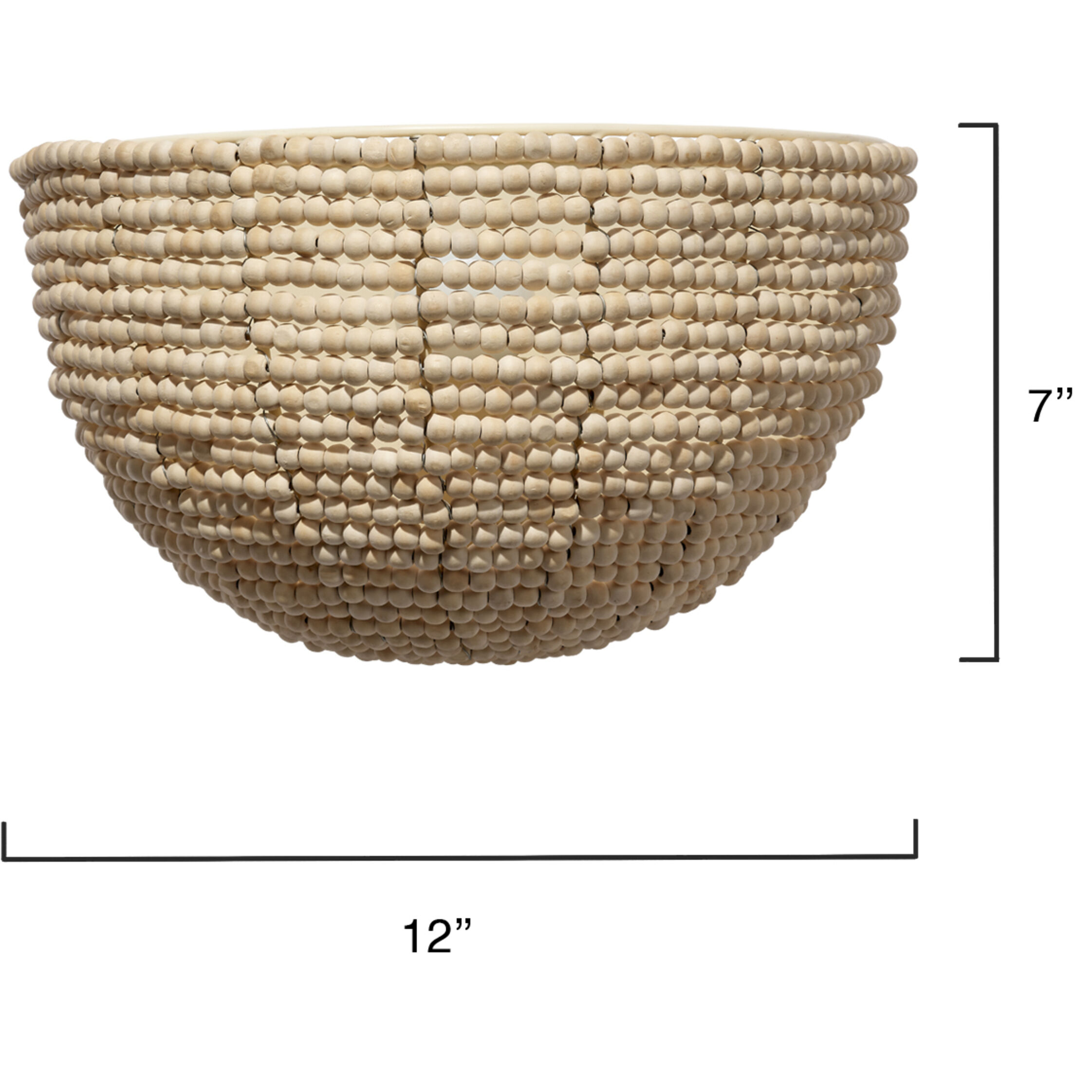 Barnacle 1 Light 12 inch Natural Wood Beads Demi Lune Sconce Wall Light