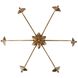 Flores 6 Light 46 inch Vintage Brass Chandelier Ceiling Light