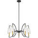 Hanley 5 Light 28 inch Matte Black and Warm Brass Chandelier Ceiling Light