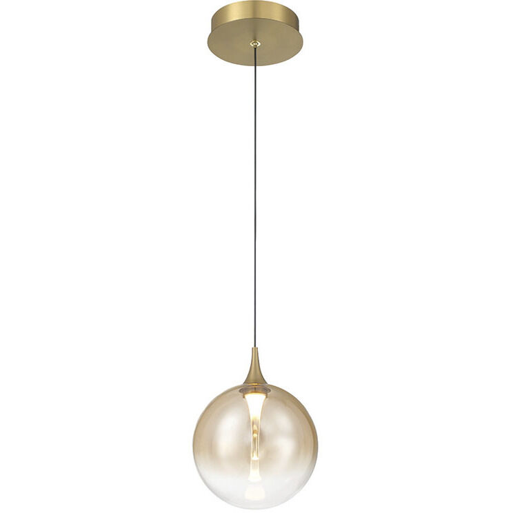 Iissa LED 6.25 inch Gold Pendant Ceiling Light in Amber