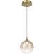 Iissa LED 6.25 inch Gold Pendant Ceiling Light in Amber