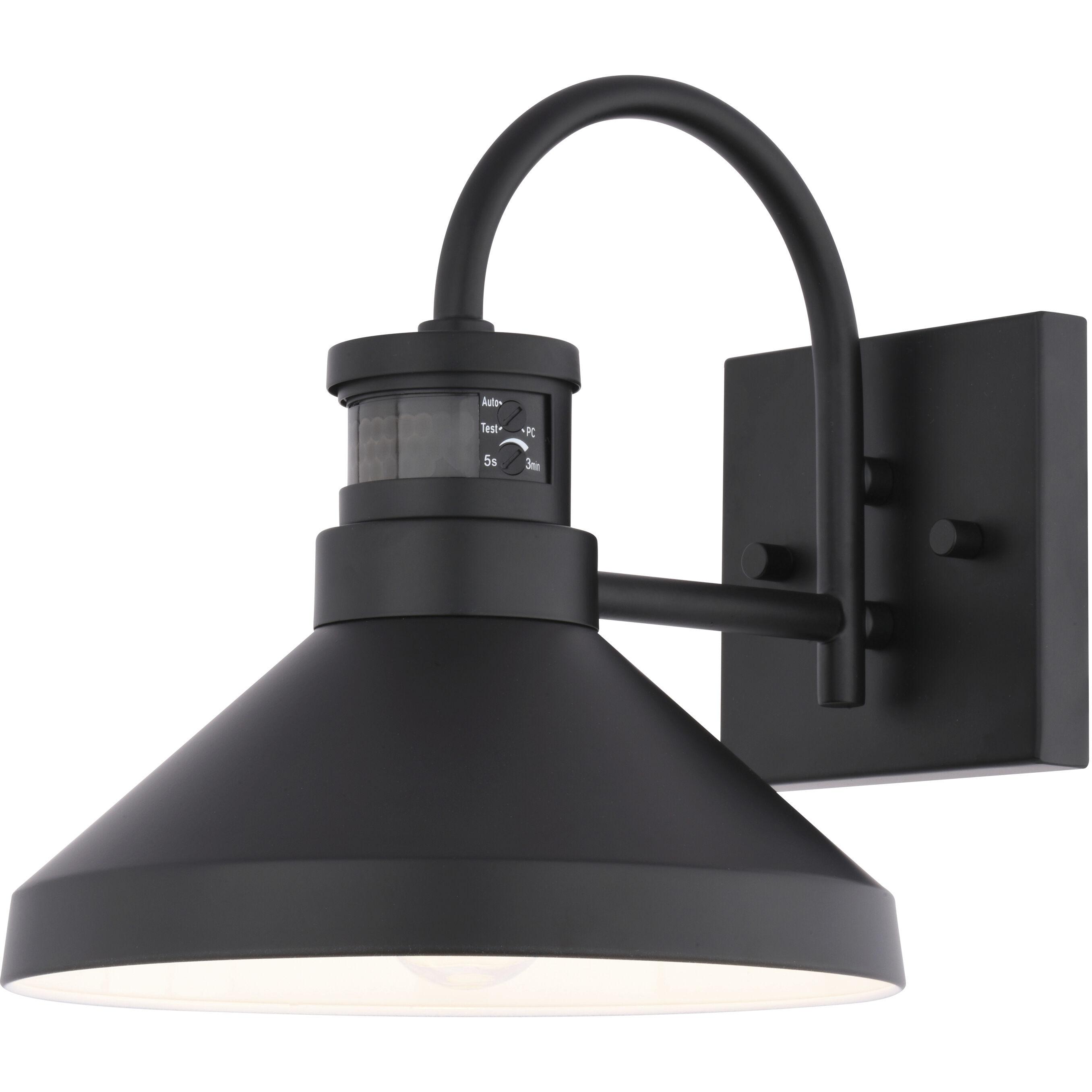 Highland Park 1 Light 9.5 inch Matte Black and White Outdoor Motion Sensor Wall Light