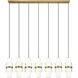 Cayden 7 Light 54 inch Modern Gold Linear Chandelier Ceiling Light