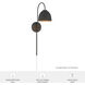 Erling 1 Light 6.75 inch Matte Black Pin Up Sconce Wall Light, Large