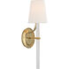 Marie Flanigan Abigail LED 5.25 inch Soft Brass and Clear Wavy Glass Sconce Wall Light, Large