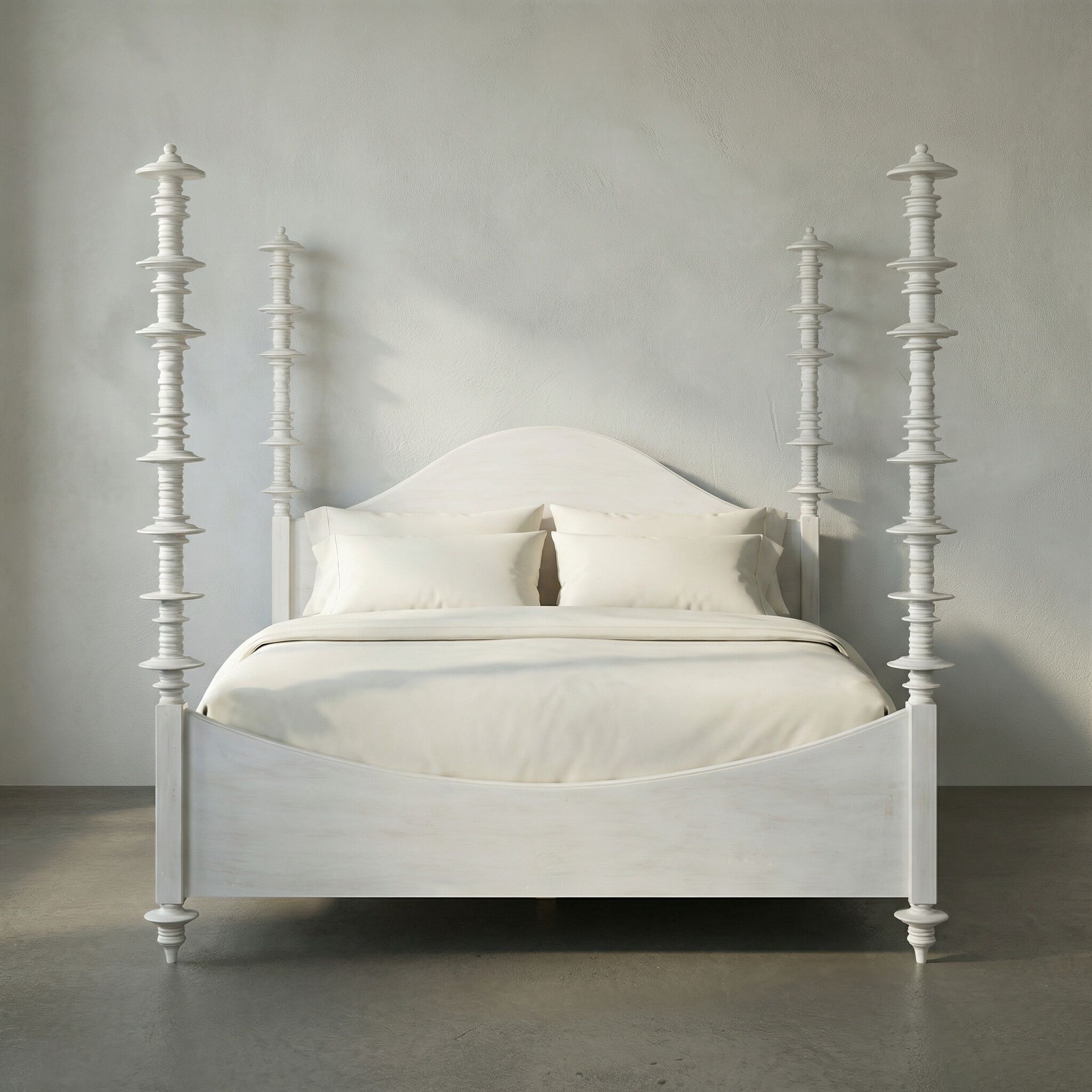 Ferret White Wash Bed, Eastern King