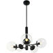Mid-Century 5 Light 27.5 inch Black Chandelier Ceiling Light
