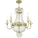 Valentina 5 Light 26 inch Hand Applied Winter Gold Chandelier Ceiling Light