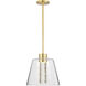 Aura LED 12 inch Brushed Brass Pendant Ceiling Light