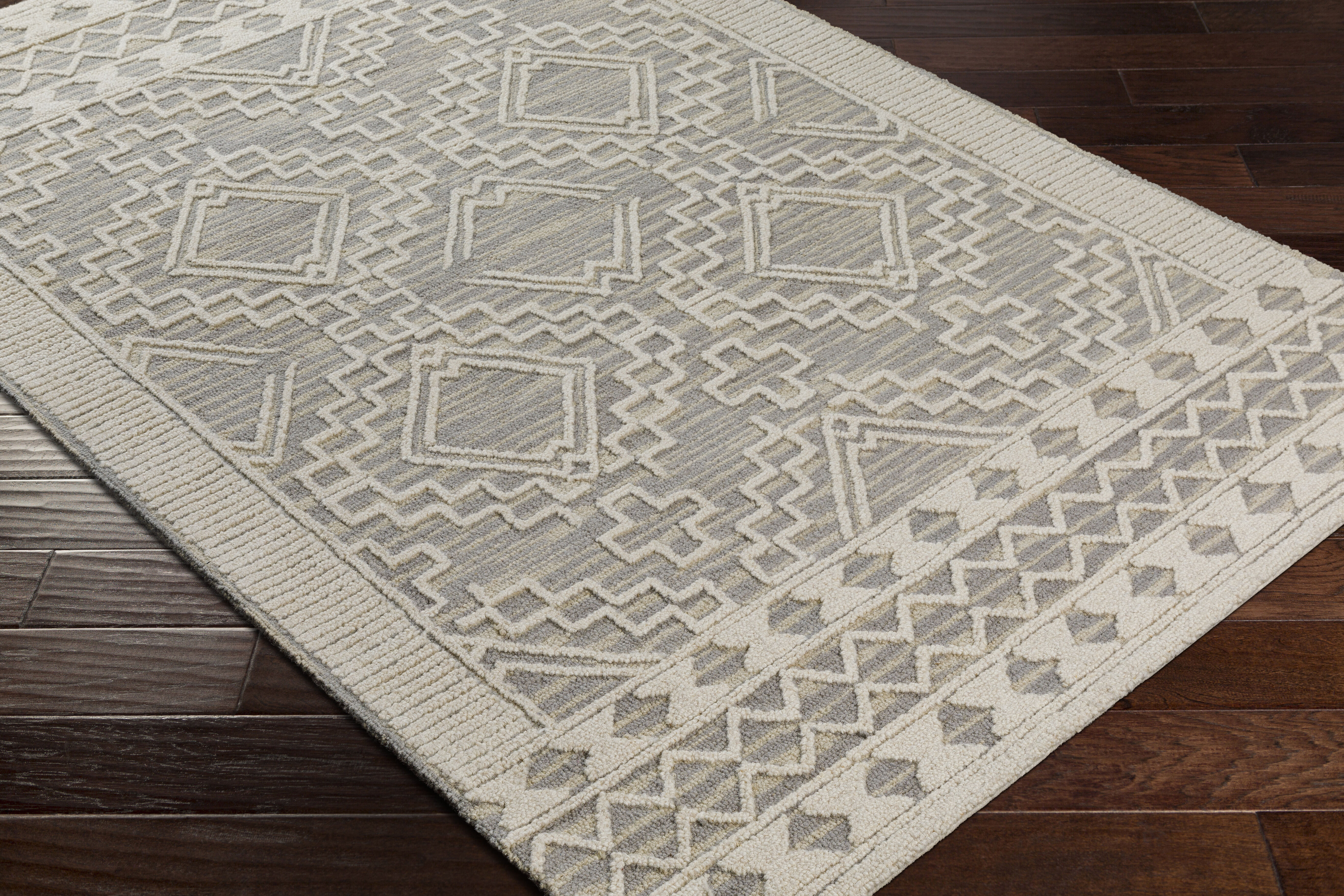 Izmir 120 X 96 inch Seafoam/Ivory Handmade Rug in 8 x 10, Rectangle