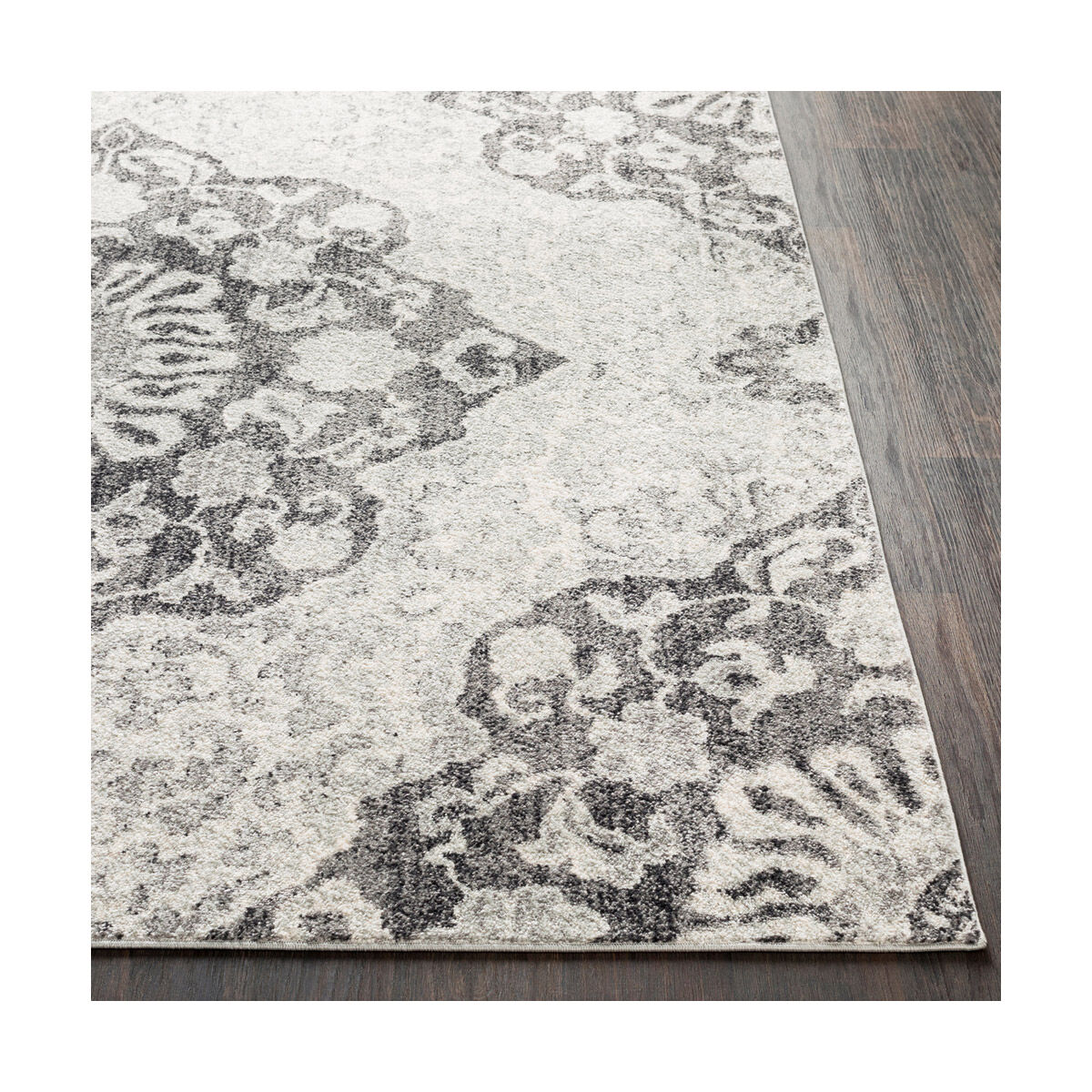 Elaziz 90 X 63 inch Medium Gray/Light Gray/Black/White Rugs, Rectangle